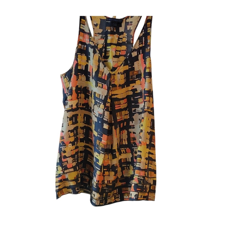 Martin Osa Womens 100% Silk Tank Top Size Medium 2 Abstract Racerback Art 2 Wear